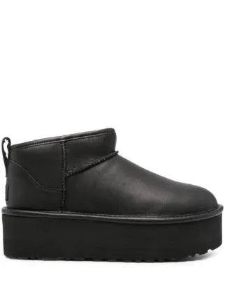 UGG Classic Ultra Mini Platform Boot Black Leather Main image