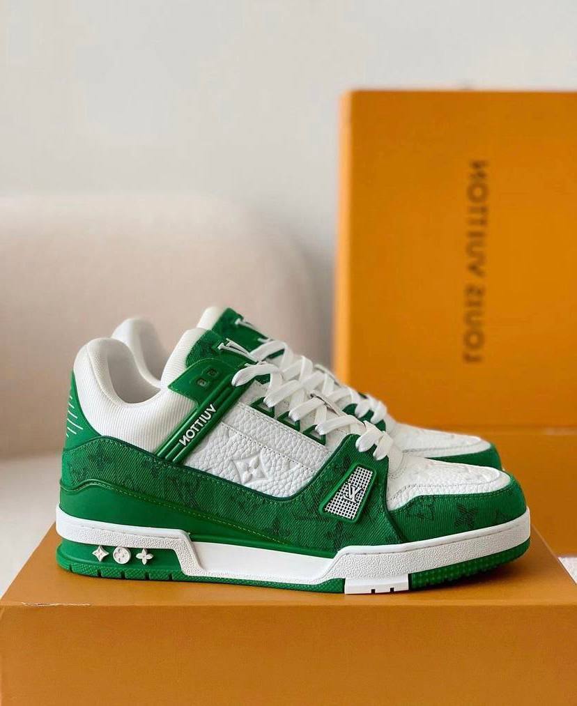 louis vuitton LV Trainer White green Main image