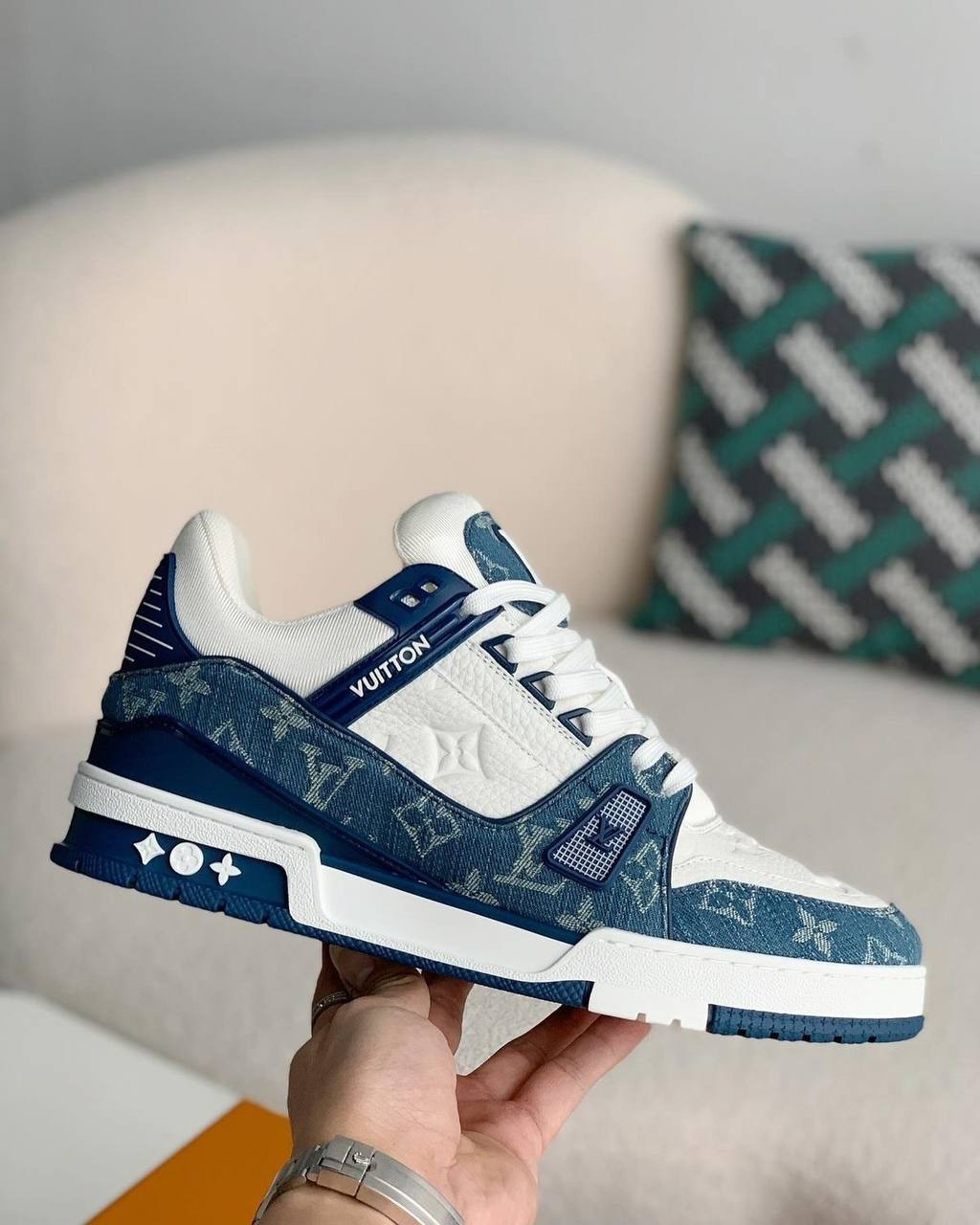 louis vuitton LV Trainer blue White Main image