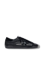 Super-Star in black nappa with suede details and black