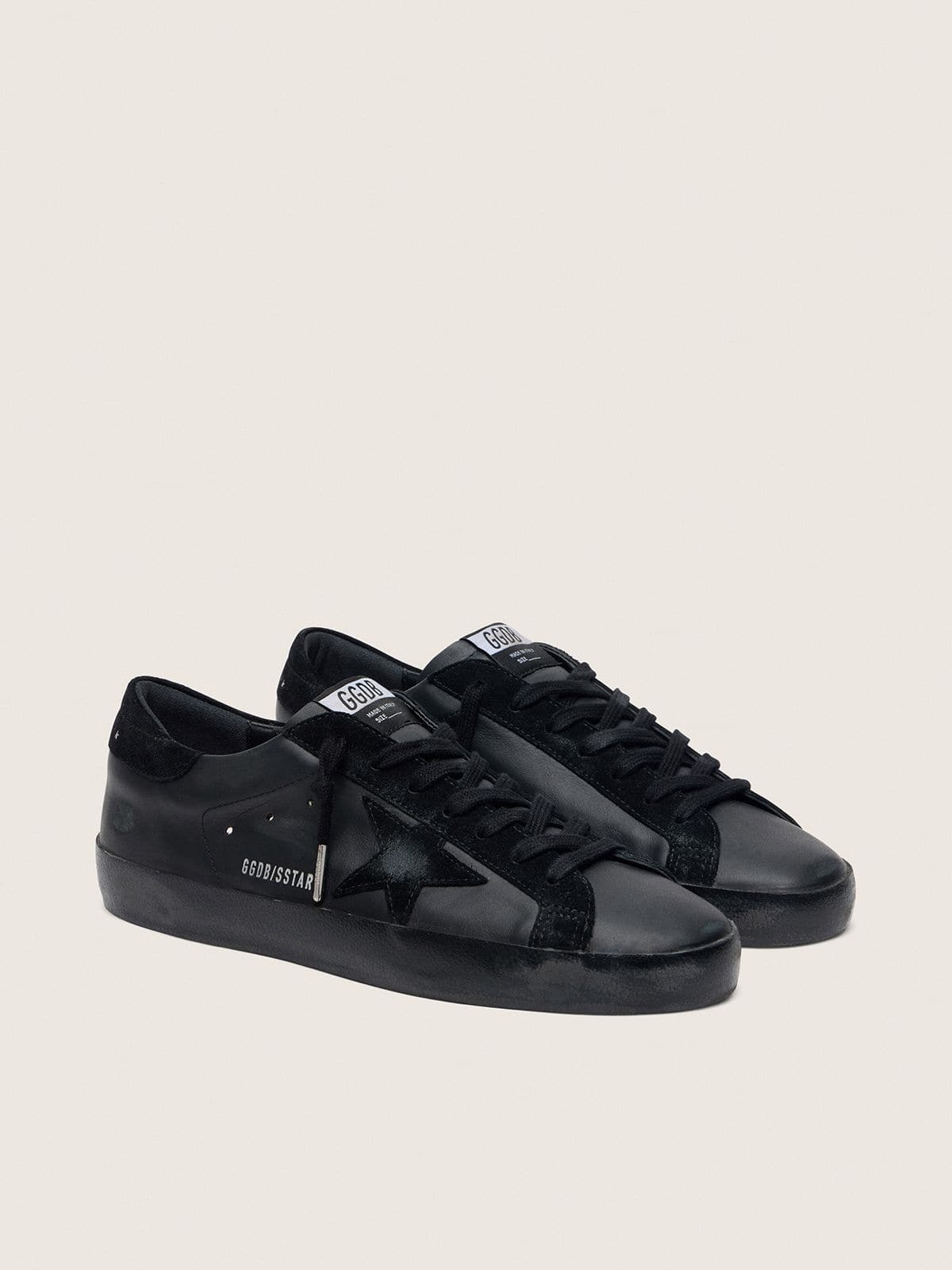 Super-Star in black nappa with suede details and black Secondary image